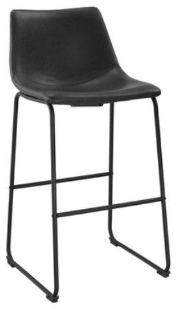 Antonio Bar Stools Black Faux Leather