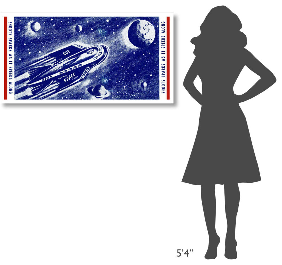 "Rocket Space Ship 305" Digital Paper Print by Retrorocket, 46"x24"