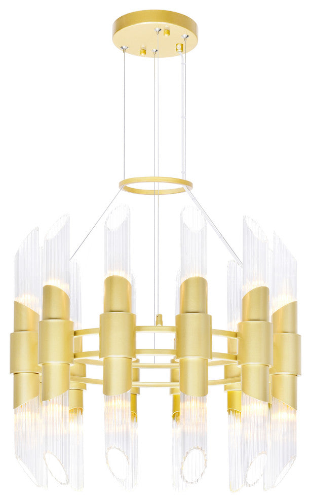 Croissant 24 Light Chandelier With Satin Gold Finish