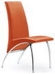 Hamil Dining Chair Leatherette With Chrome Legs, Set of 2, Orange