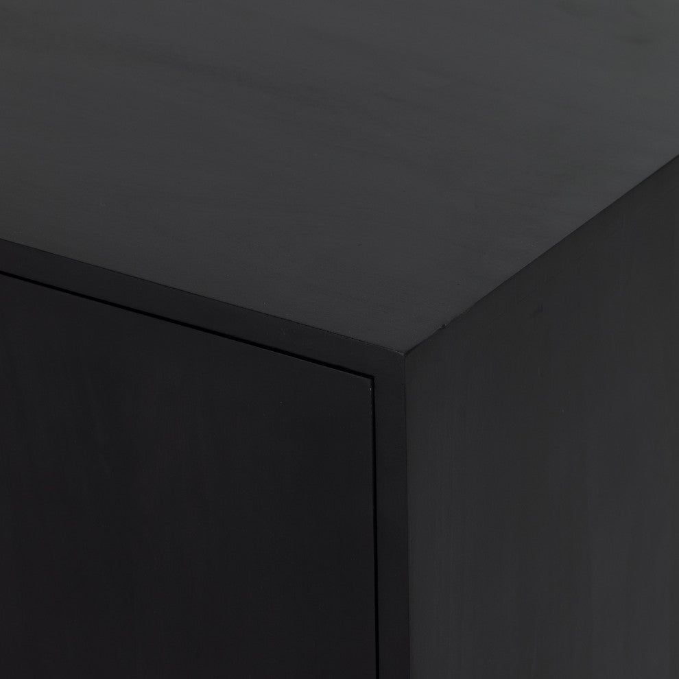 Isador Media Console, Black Wash Poplar