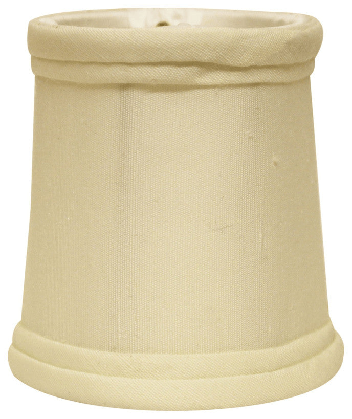 4" Ivory Set of 6 Slanted Chandelier Tissue Shantung Lampshades