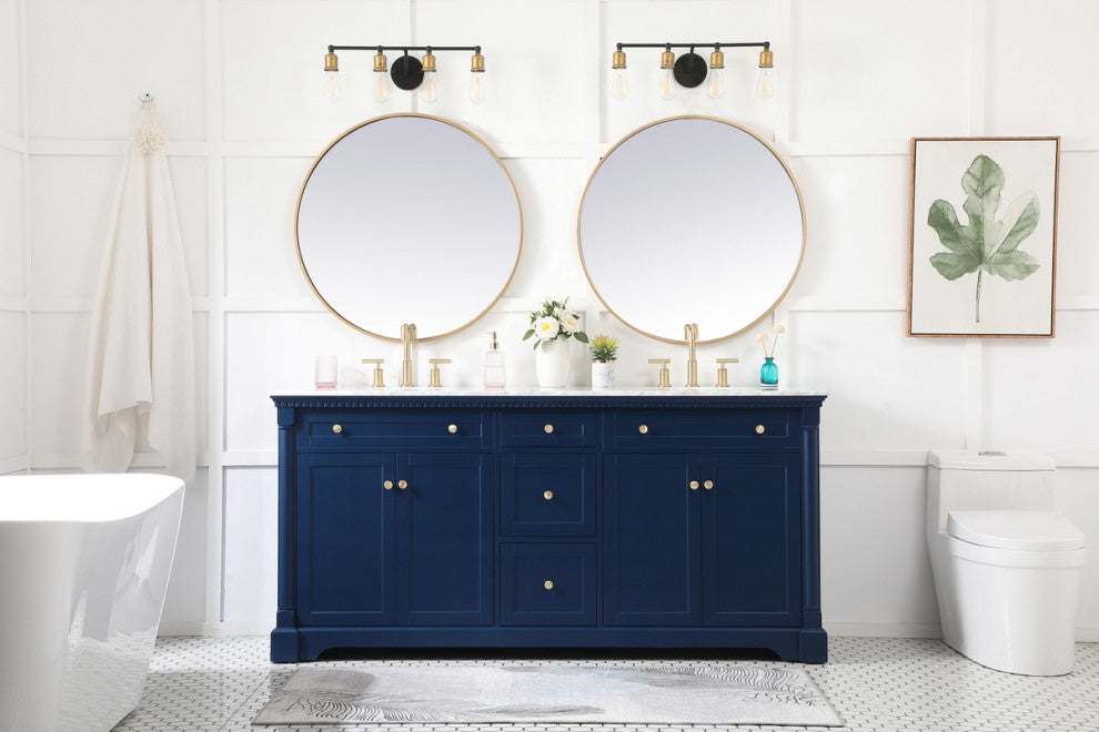 Home Living 21.5" Transitional Black-Light Bathroom Vanity, Blue, 72