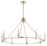 Carrick Chandelier, Black, Polished Nickel, 8 Light