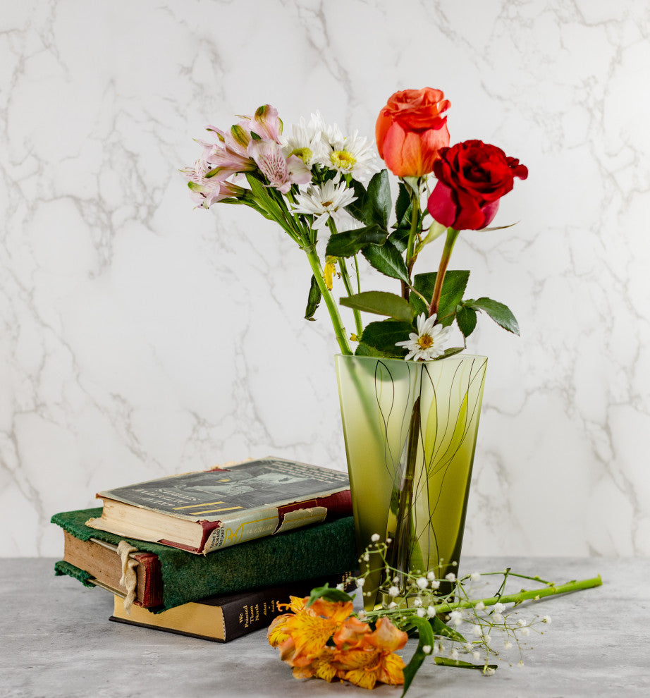 Evergreen Square Vase 8"