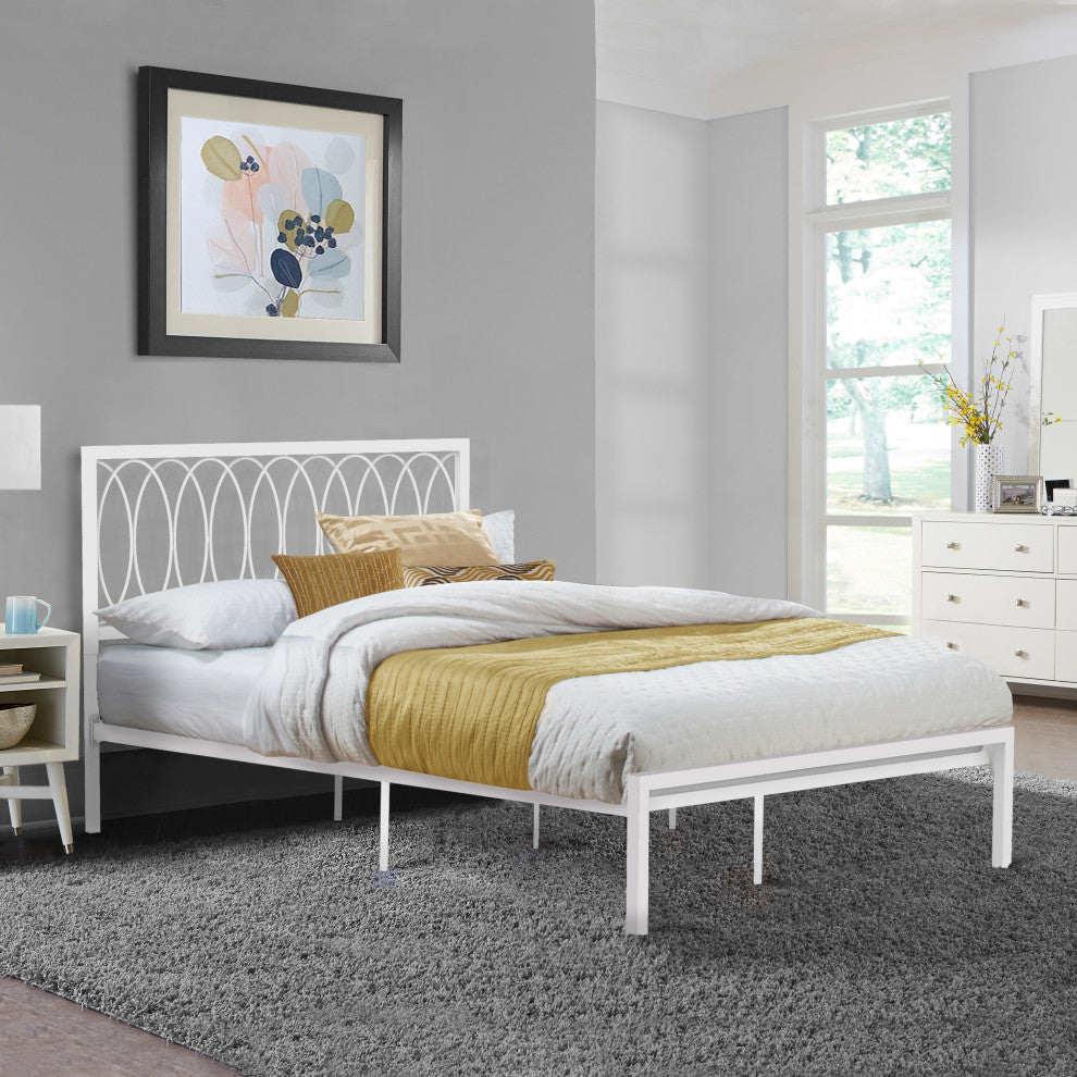 Hillsdale Naomi Metal Geometric Interlocking Ring Design Full Platform Bed