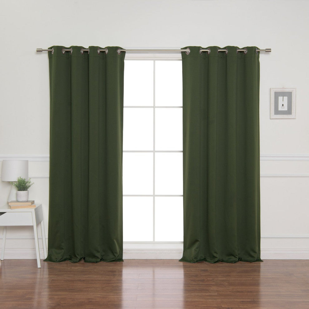 Flame Retardant Thermal Insulated Blackout Curtain, Moss, 52"x96"
