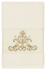 Scarlet Embellished Hand Towel, Cream