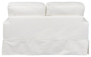 Box Cushion Slipcovered Loveseat, Stain Resistant Performance Fabric, White