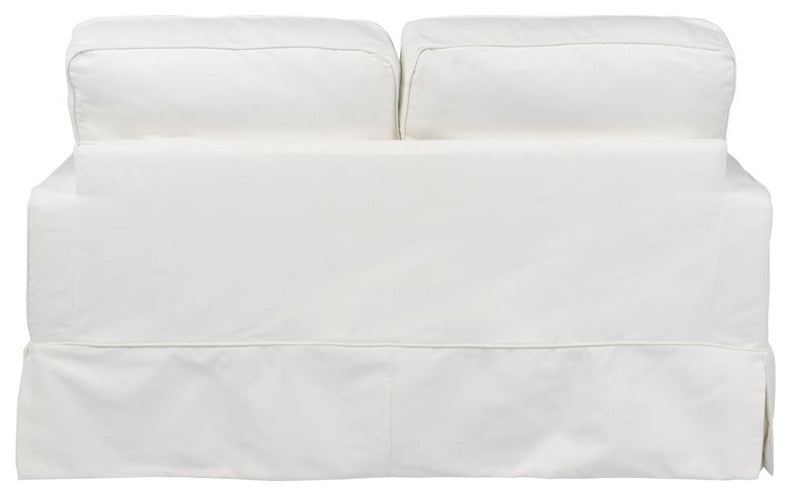 Box Cushion Slipcovered Loveseat, Stain Resistant Performance Fabric, White