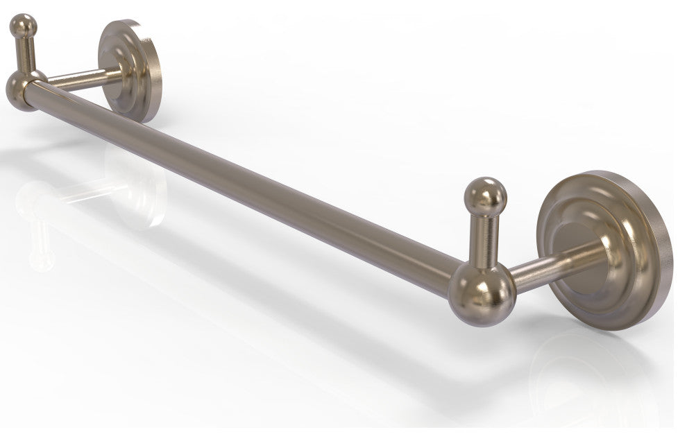 Prestige Que New 18" Towel Bar with Integrated Hooks, Antique Pewter