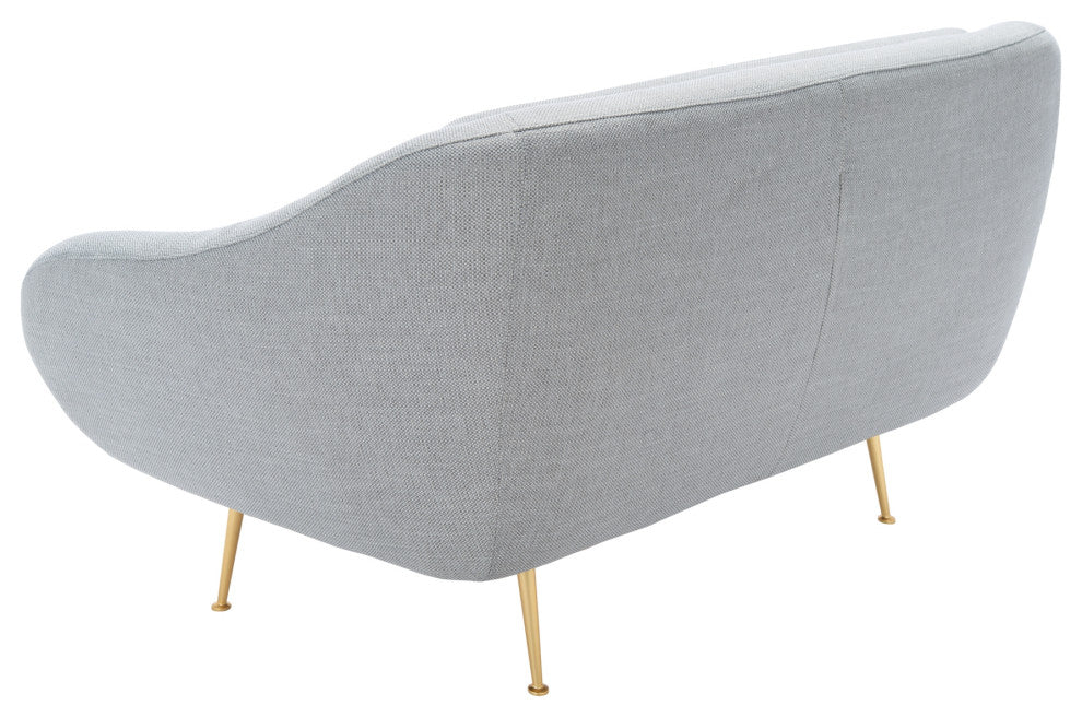 Safavieh Couture Belladonna Mid-Century Loveseat, Light Grey