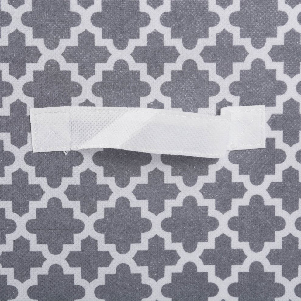Nonwoven Polyester Cube Lattice Gray Square 13"x13"x13", Set Of 2