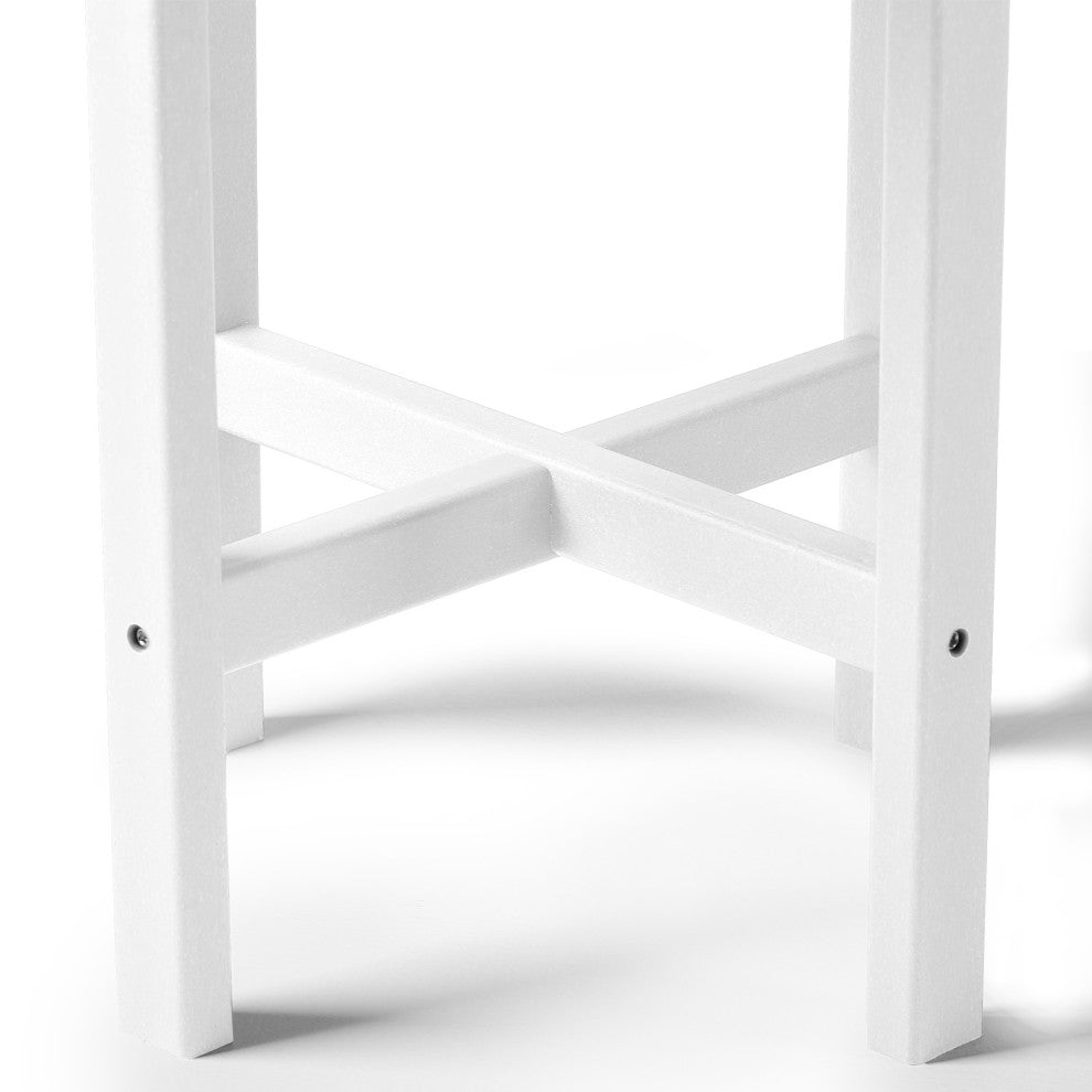 Adirondack Round Outdoor Side Table, White