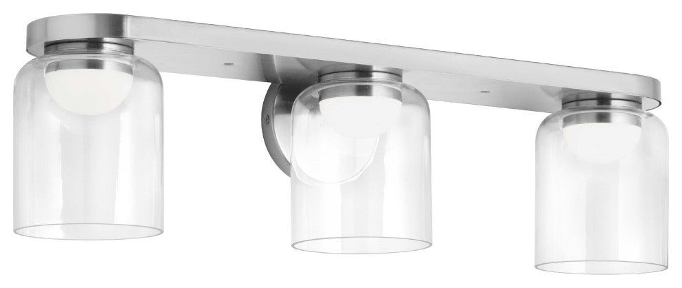 Nadine LED Vanity, 30W, Polished Chrome, Clear Glass