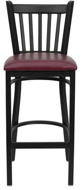 Flash Furniture Hercules 30" Black Back Metal Bar Stool in Burgundy