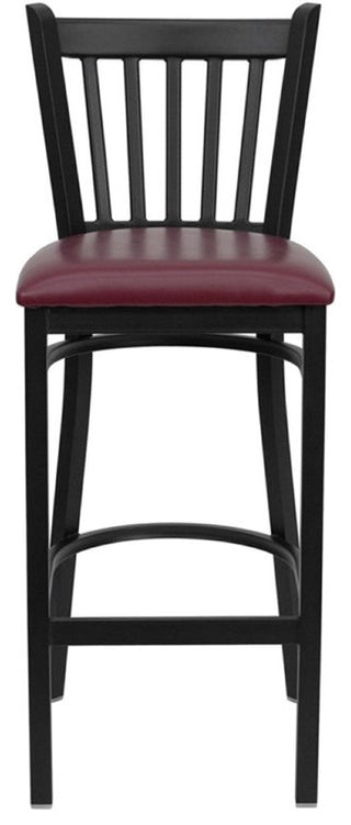 Flash Furniture Hercules 30" Black Back Metal Bar Stool in Burgundy