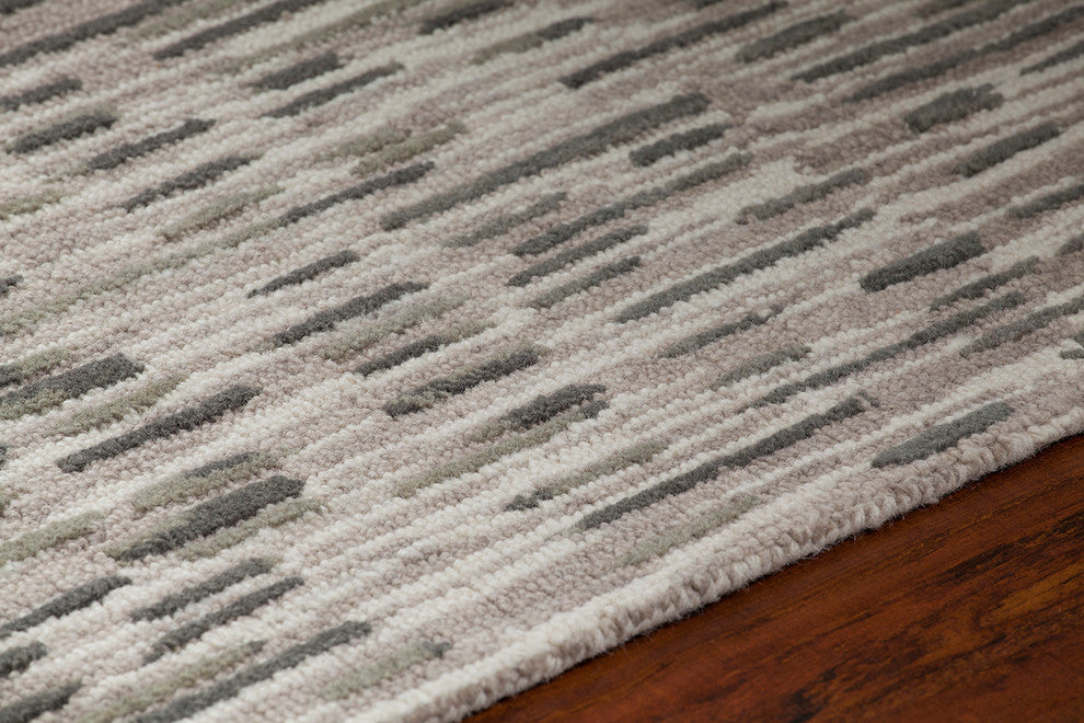 Misty Contemporary Area Rug, Beige and Charcoal, 5'x7'6"
