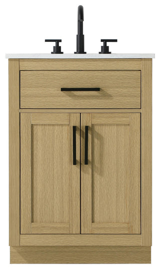 Home Living 24" Single Bathroom Vanity, Honey Brown