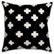 Black Swiss Cross Throw Pillow, 16"x16"
