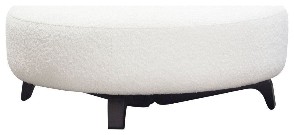 Vesper Round Ottoman, White