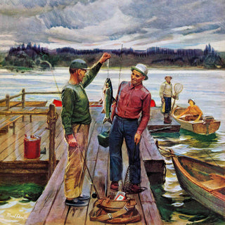 "Showing Off the Big One" Art Print, 81x81 cm