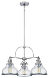 Grant 3-Light Chandelier, Brushed Nickel