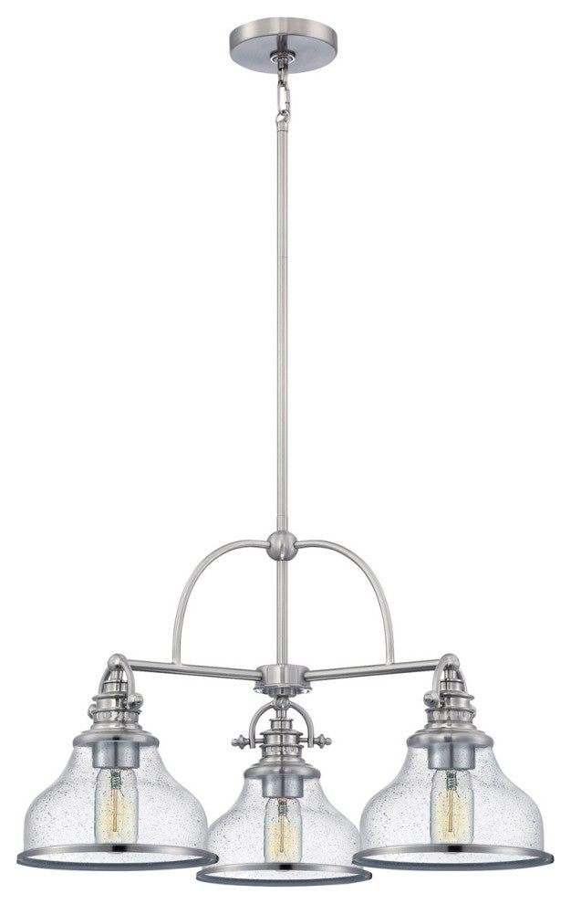Grant 3-Light Chandelier, Brushed Nickel
