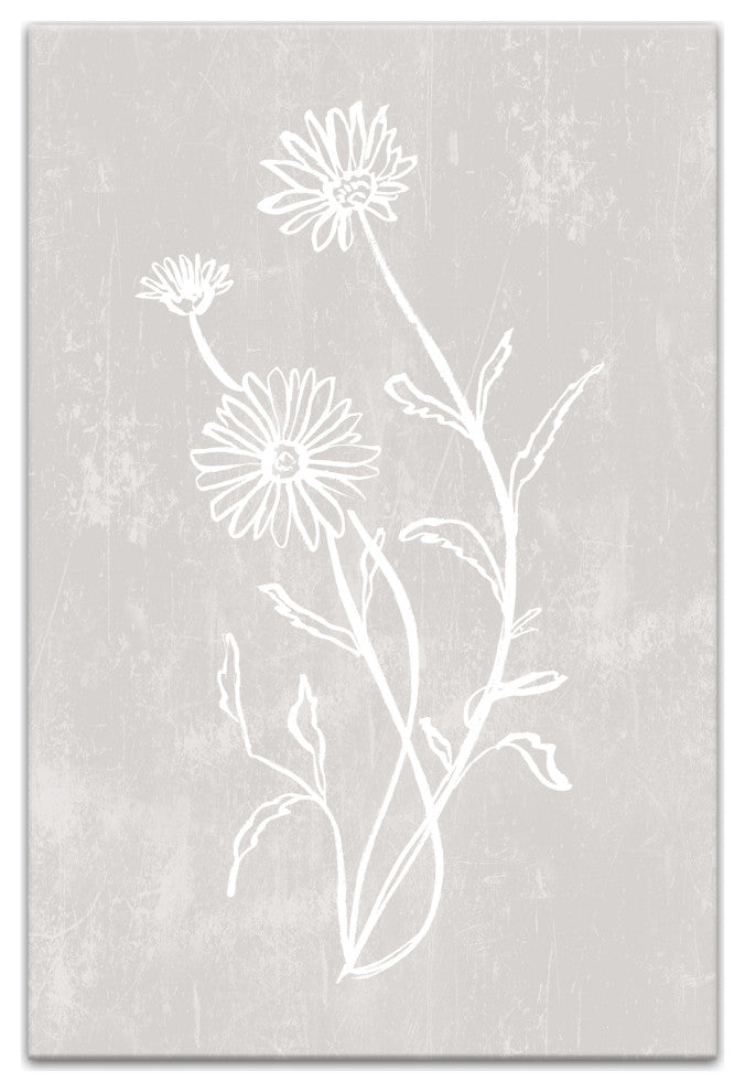 Simple White Floral II 16 x 24 Canvas Wall Art
