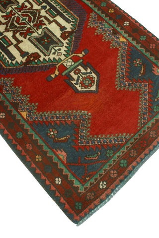 Fine Vintage Distressed Vicky Red/Ivory Runner, 3'1 x 6'1