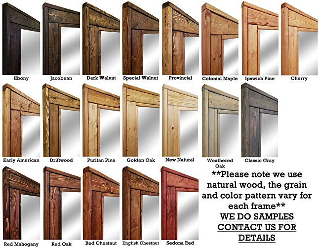 Herringbone Stained Vanity Mirror, Dark Walnut, 36"x30", Horizontal