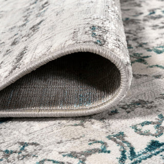 Tidal Modern Strie' Area Rug, Gray/Turquoise, 3 X 5