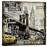 "Landmarks NYC" by Dylan Matthews, Canvas Print, 12"x12"