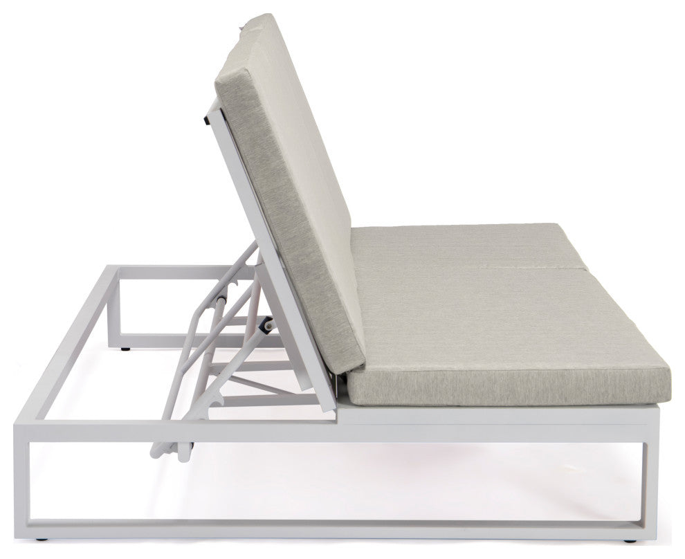 LeisureMod Chelsea Convertible 2-in-1 Sofa and Double Chaise Lounge, Beige