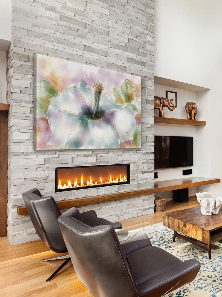 Marmont Hill, "Pastel Hibiscus" by Arthur Pina Painting on Wrapped Canvas, 60x40