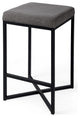 Geo Cube Black Metal and Gray Counter Stool