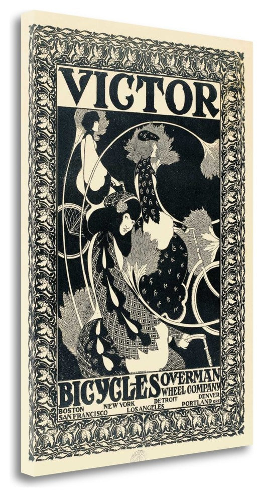 "Victor Bicycles - Monochrome" By William H. Bradley, Gallery Wrap Canvas
