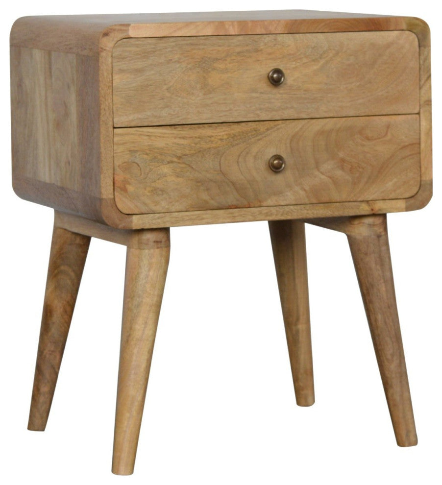 Curved Oak-ish Nightstand