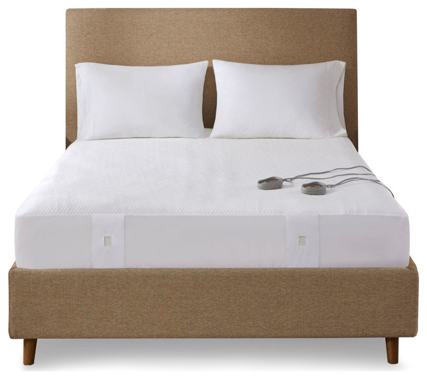 Beautyrest Cool Touch Double Knit Heated Mattress Pad Soft Flexible Wires, White