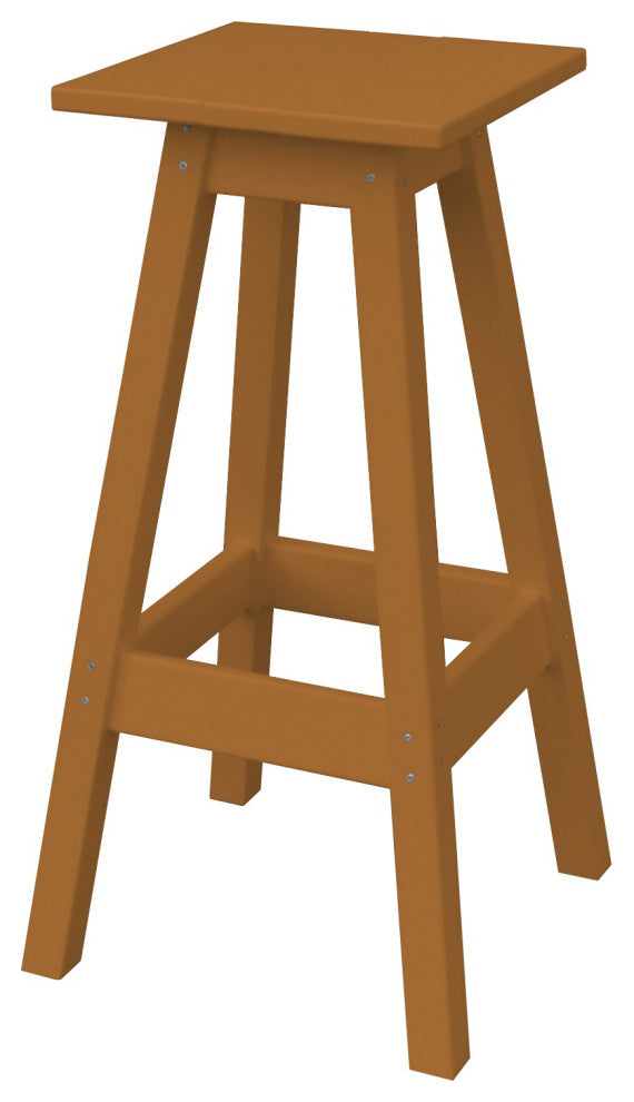 Poly Lumber Bar Stool, Cedar, Bar Height, Square