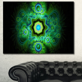 Cabalistic Bright Green Texture, Abstract Canvas Art Print, 40x30