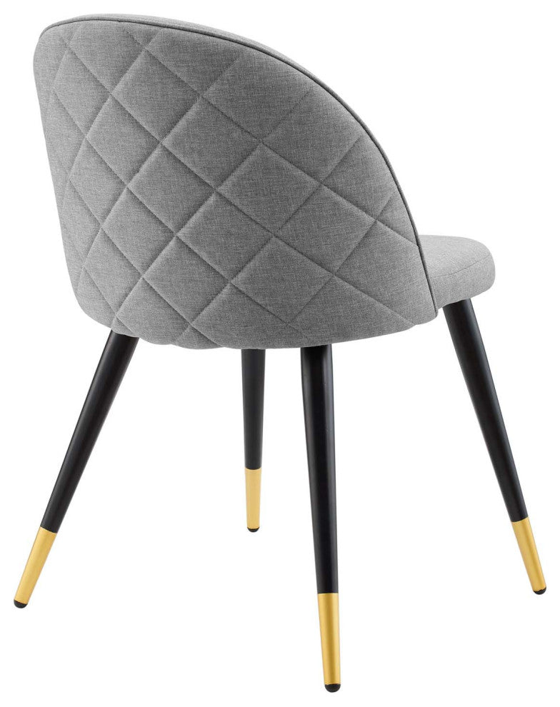 Cordial Upholstered Fabric Dining Chairs Set of 2, Light Gray