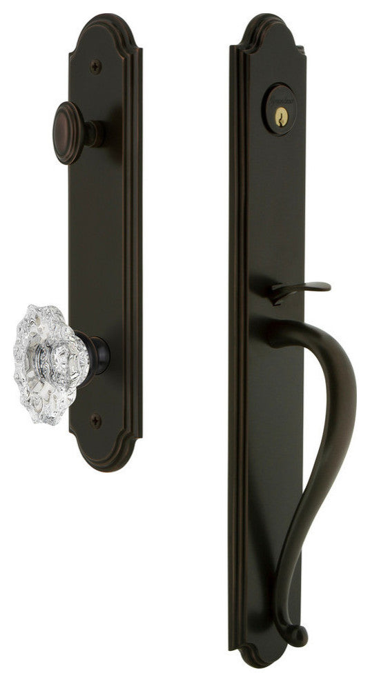 Arc 1-Piece Dummy Handleset, S Grip and Biarritz Knob, Timeless Bronze, 848408