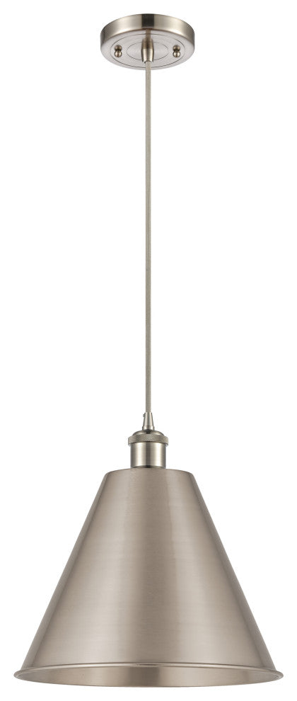 Ballston Cone Mini Pendant, Brushed Satin Nickel, LED