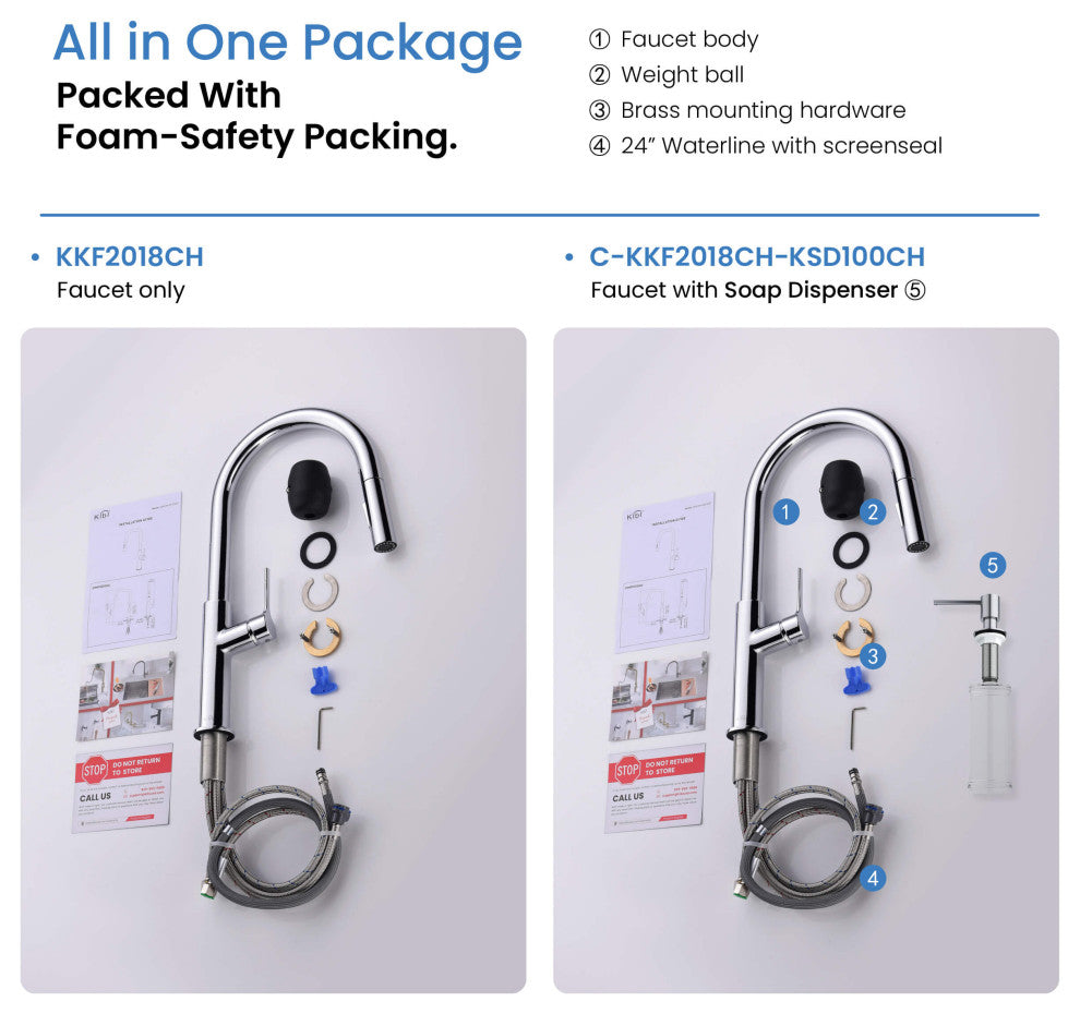 Fusion-T Single Handle Pull Down Sink Faucet With Soap Dispenser, Chrome