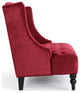 GDF Studio Leona Traditional High Back Tufted Winged Fabric Loveseat, Wine