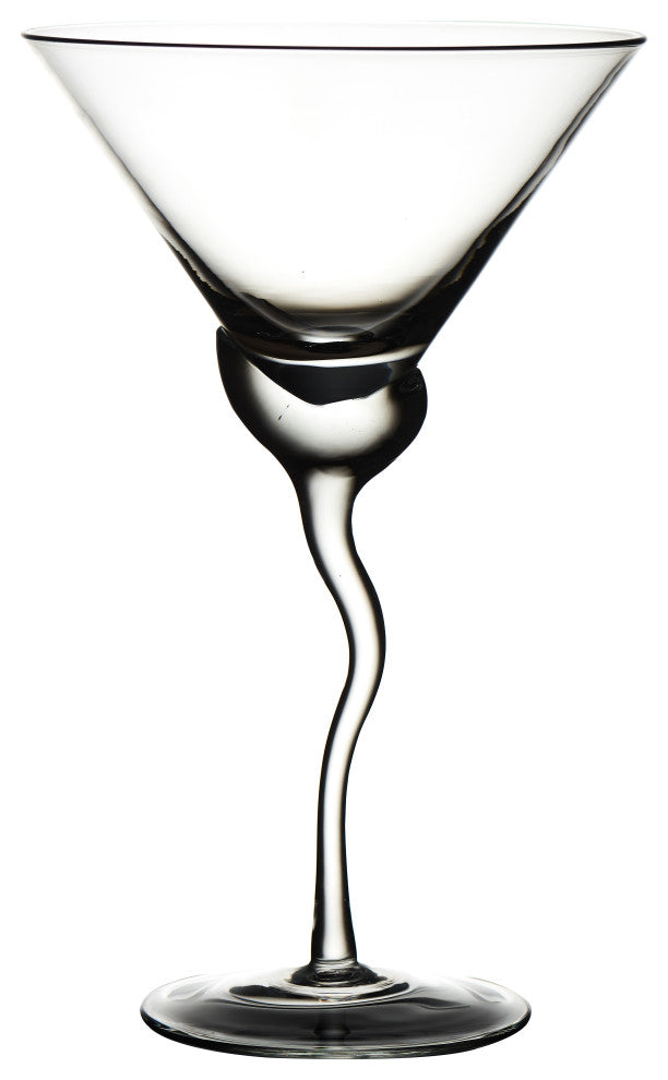 Martini Glass with Wave Stem, Set of 4