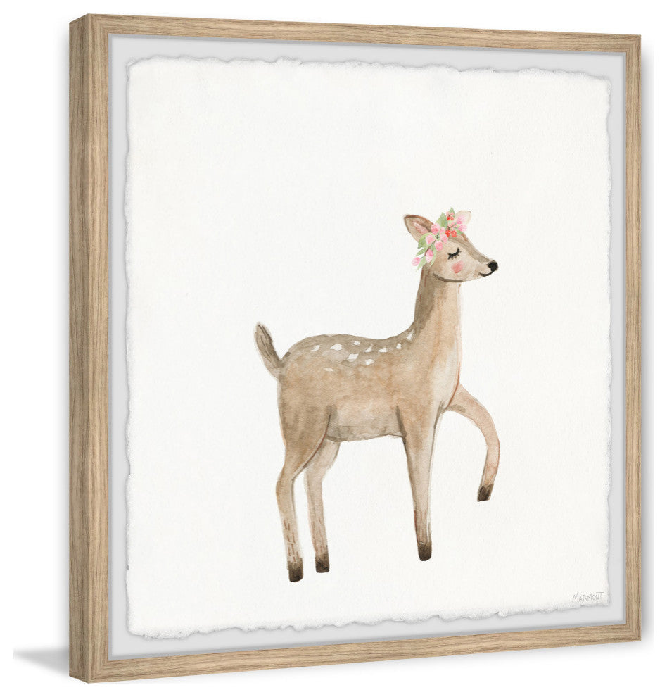 "Fawn Steps" Framed Painting Print, 12x12