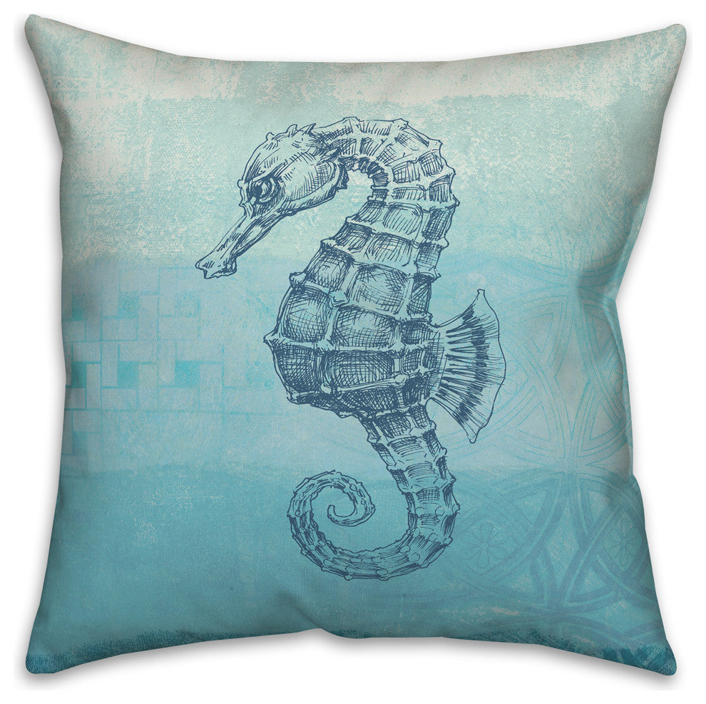Abstract Seahorse 20x20 Throw Pillow