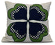 4 Leaf Clover, Holiday Floral Print Pillow, Navy Blue, 26"x26"